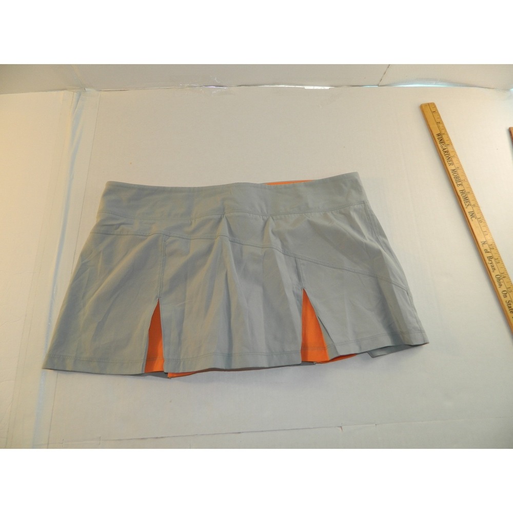 Bolle G-Tech Skort Women Large Grey Orange Athletic Tennis Golf Pleated Zipper